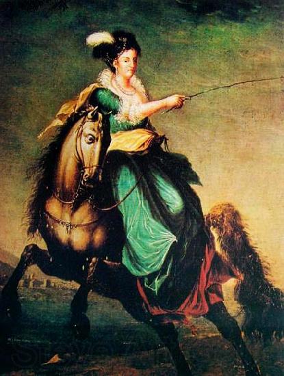 unknow artist Equestrian portrait of Carlota Joaquina of Spain Germany oil painting art